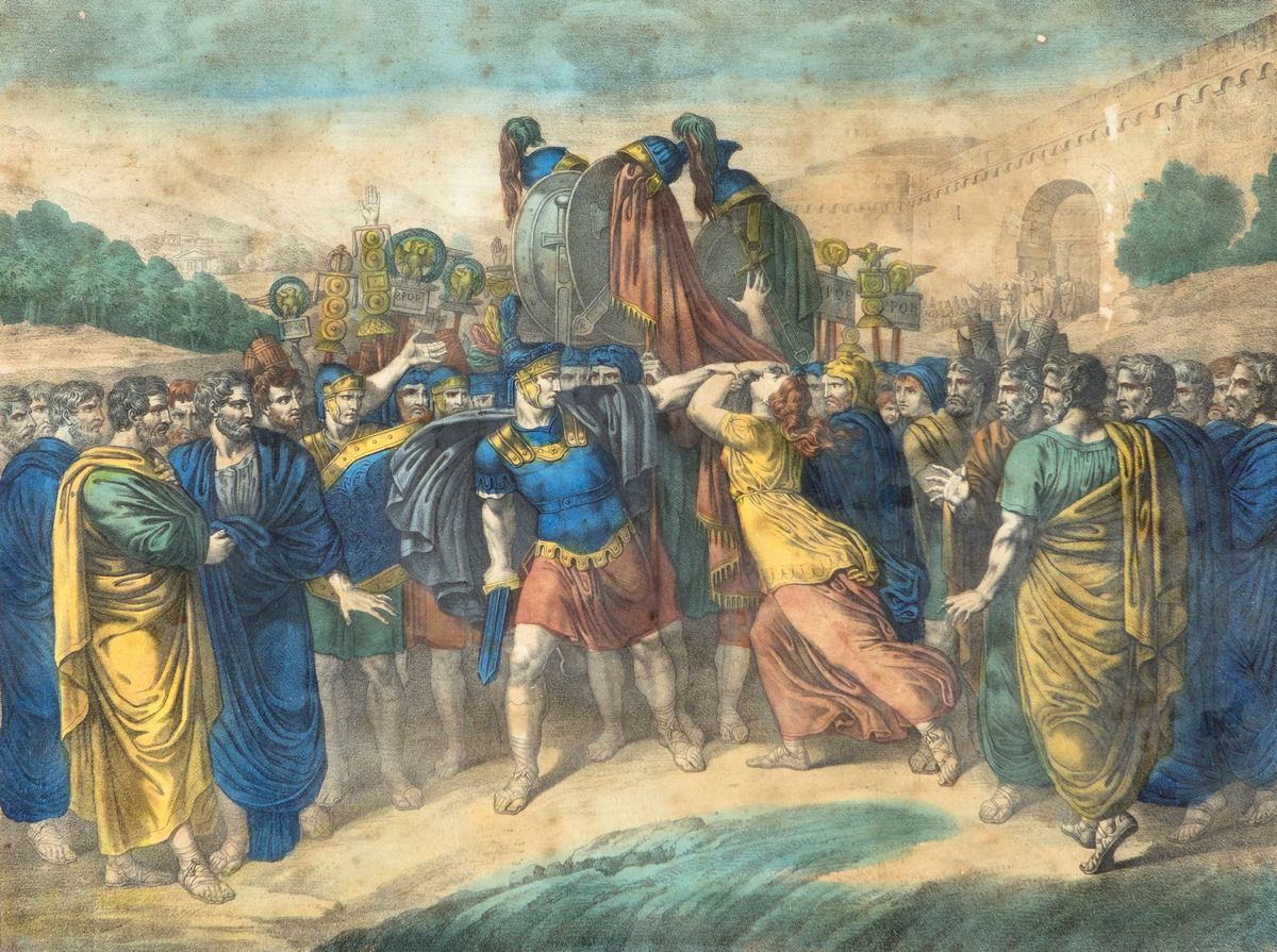 Bartolomeo Pinelli - A) Bruto Condanna i Suoi Figli Tito e Tiberio a Morte Come Complici di Congi...
