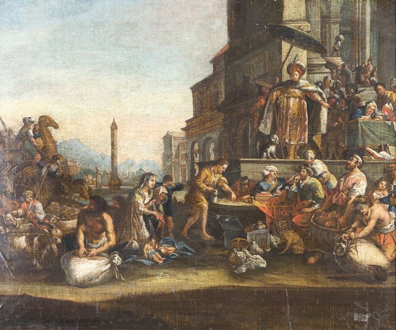 Bartholomeus Breenbergh - Giuseppe Distribuisce il Grano in Egitto