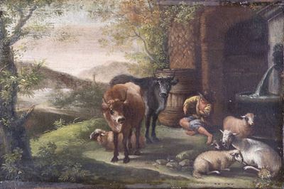 Paesaggio con Figura e Animali