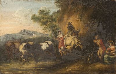 Paesaggio Arcadico con Figure e Animali