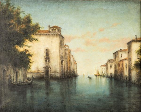 Pittore della fine del XIX secolo - Veduta veneziana