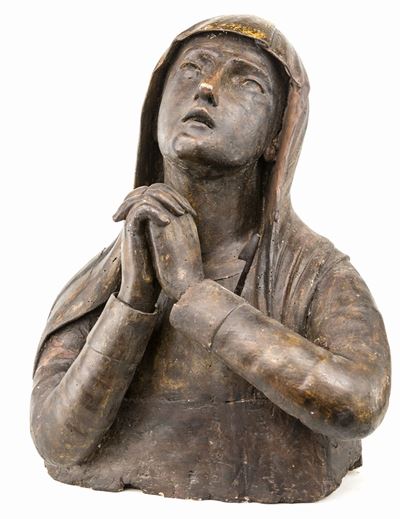 Busto Ligneo Raffigurante Madonna Addolorata, XVII Secolo