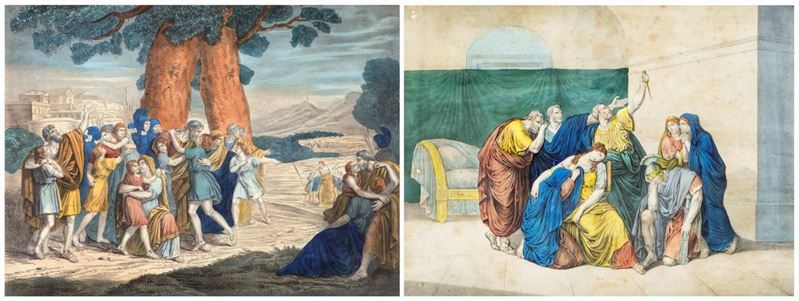 Bartolomeo Pinelli - A) i Fanciulli di Faleria Riabbracciano i Genitori B) Bruto Giura di Vendica...