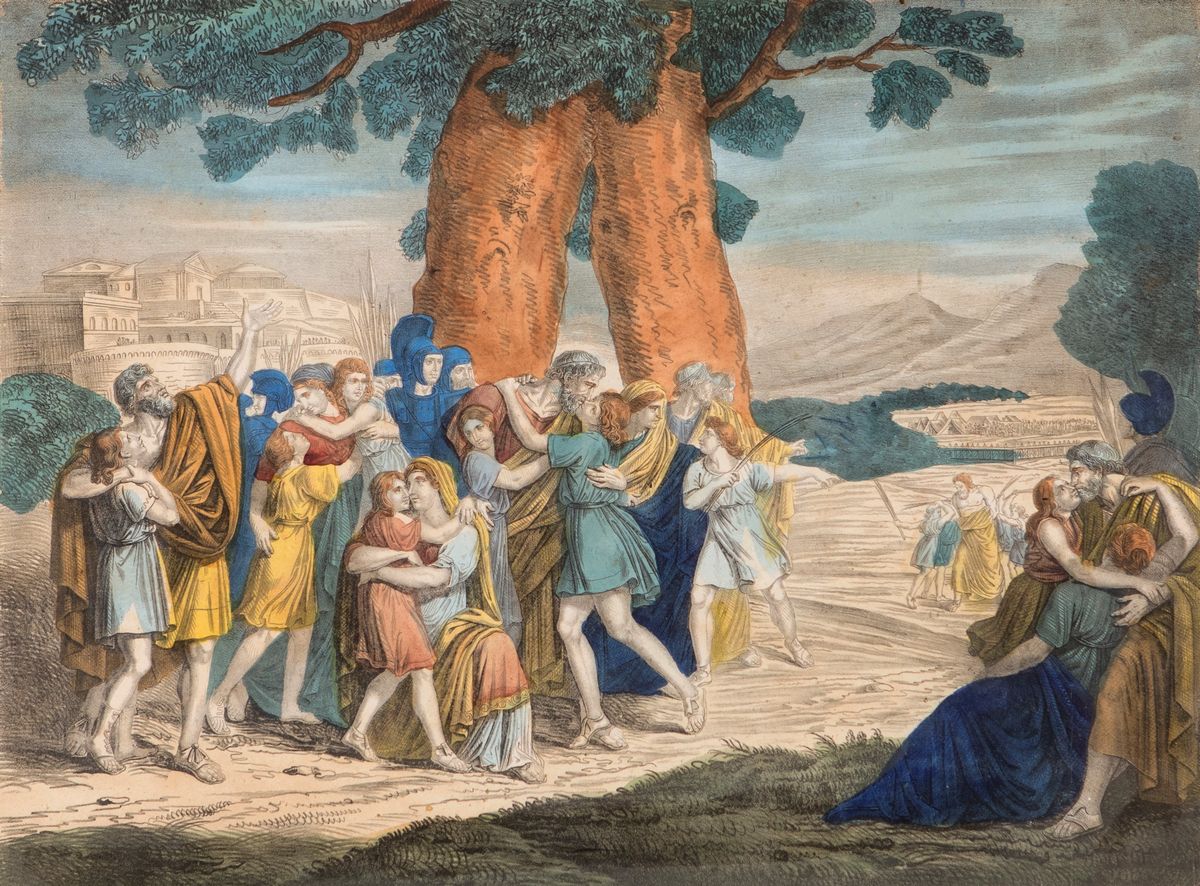 Bartolomeo Pinelli - A) i Fanciulli di Faleria Riabbracciano i Genitori B) Bruto Giura di Vendica...