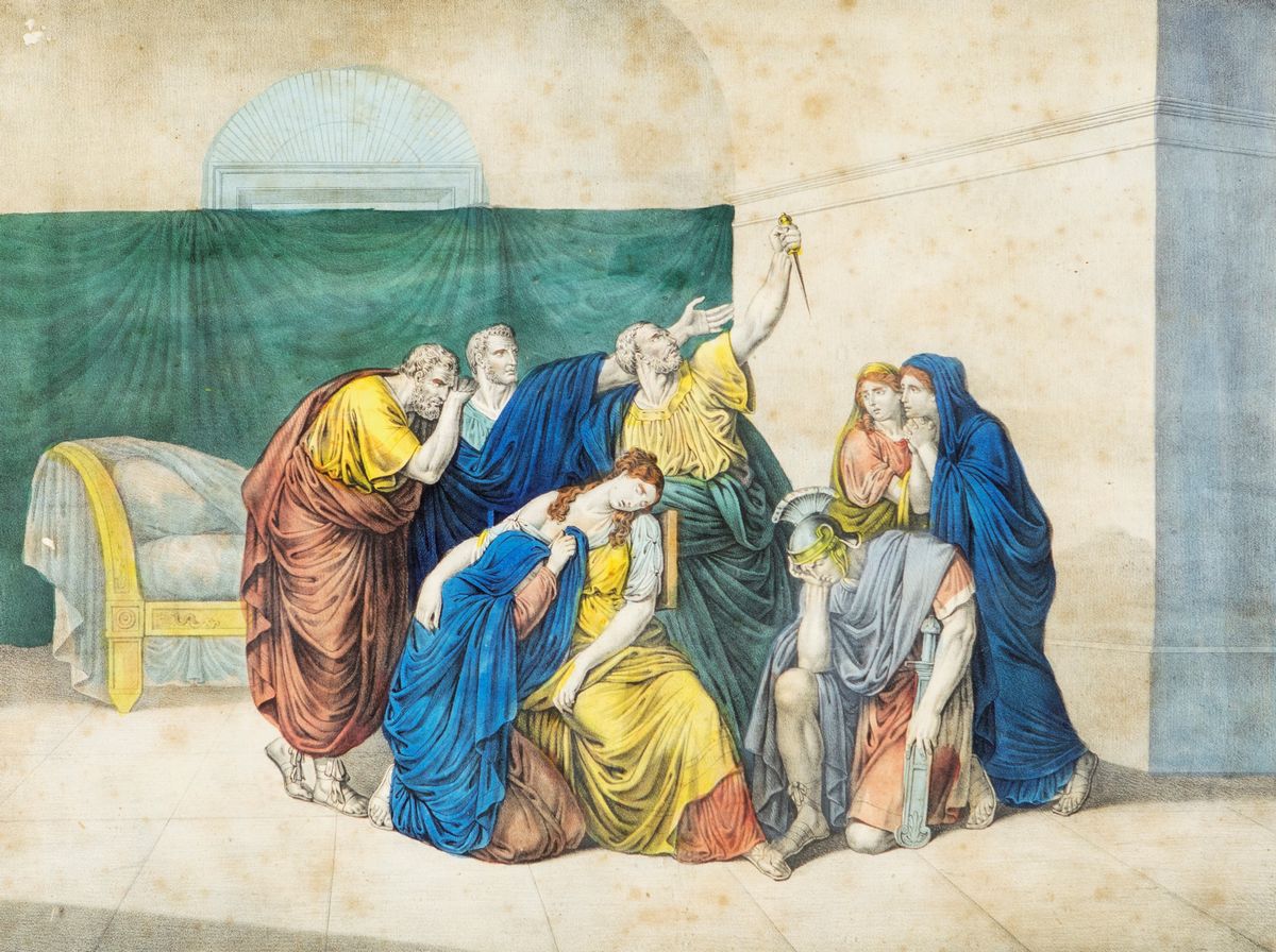 Bartolomeo Pinelli - A) i Fanciulli di Faleria Riabbracciano i Genitori B) Bruto Giura di Vendica...