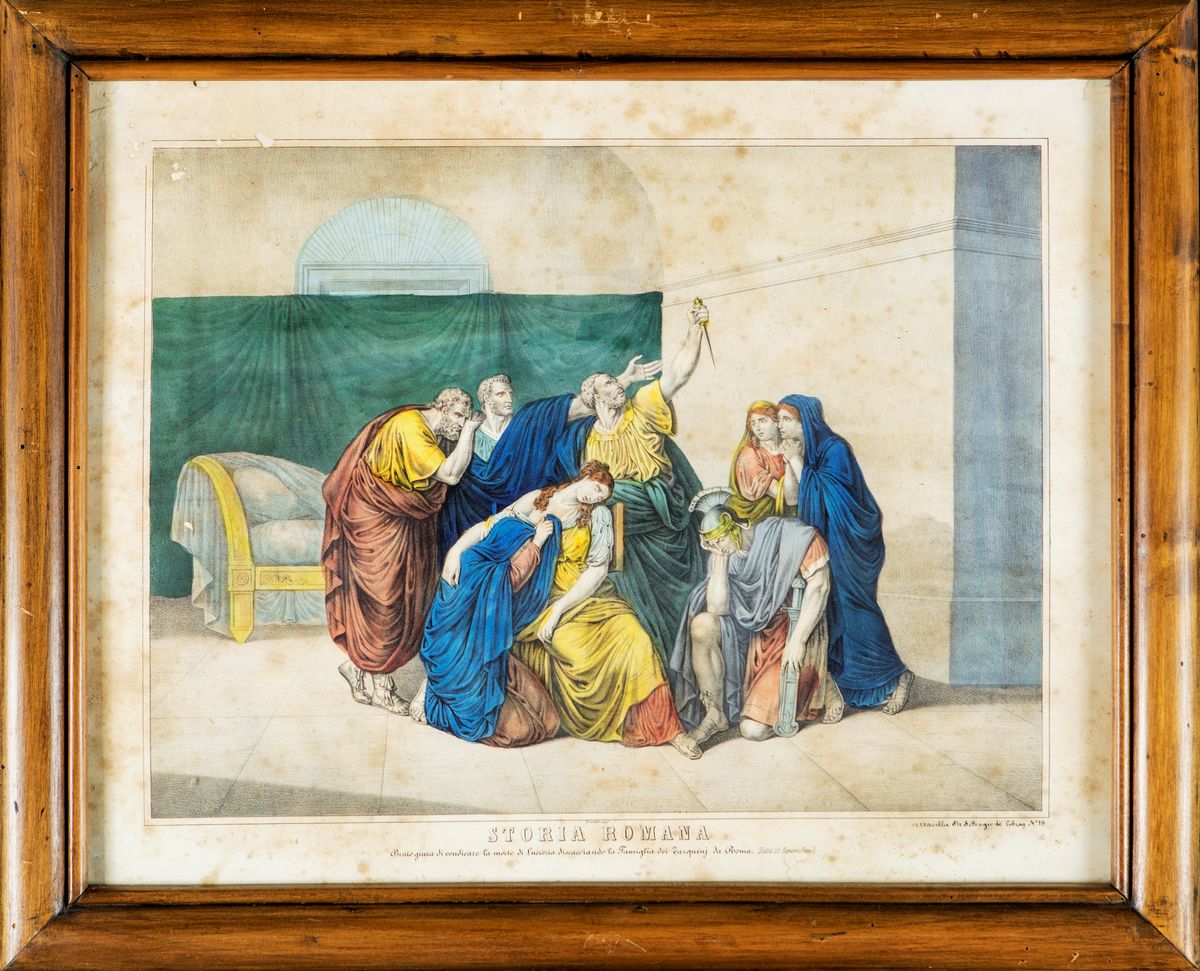 Bartolomeo Pinelli - A) i Fanciulli di Faleria Riabbracciano i Genitori B) Bruto Giura di Vendica...