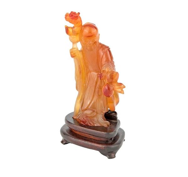 SCULTURA IN QUARZO RAFFIGURANTE SAGGIO
