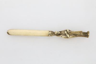 Tagliacarte con Sigillo in Bronzo Dorato, Inizi XX Secolo