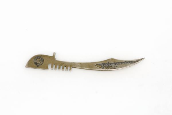 Tagliacarte commemorativo in ottone argentato, Assicurazioni Generali 1831
