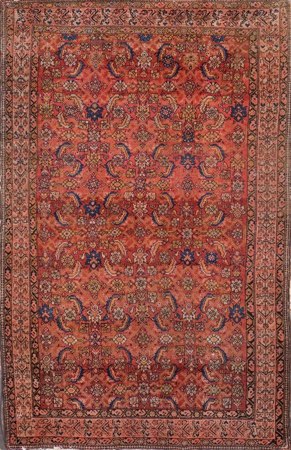 Tappeto Farahan fondo rosa dughi, Persia, fine XIX/inizio XX secolo