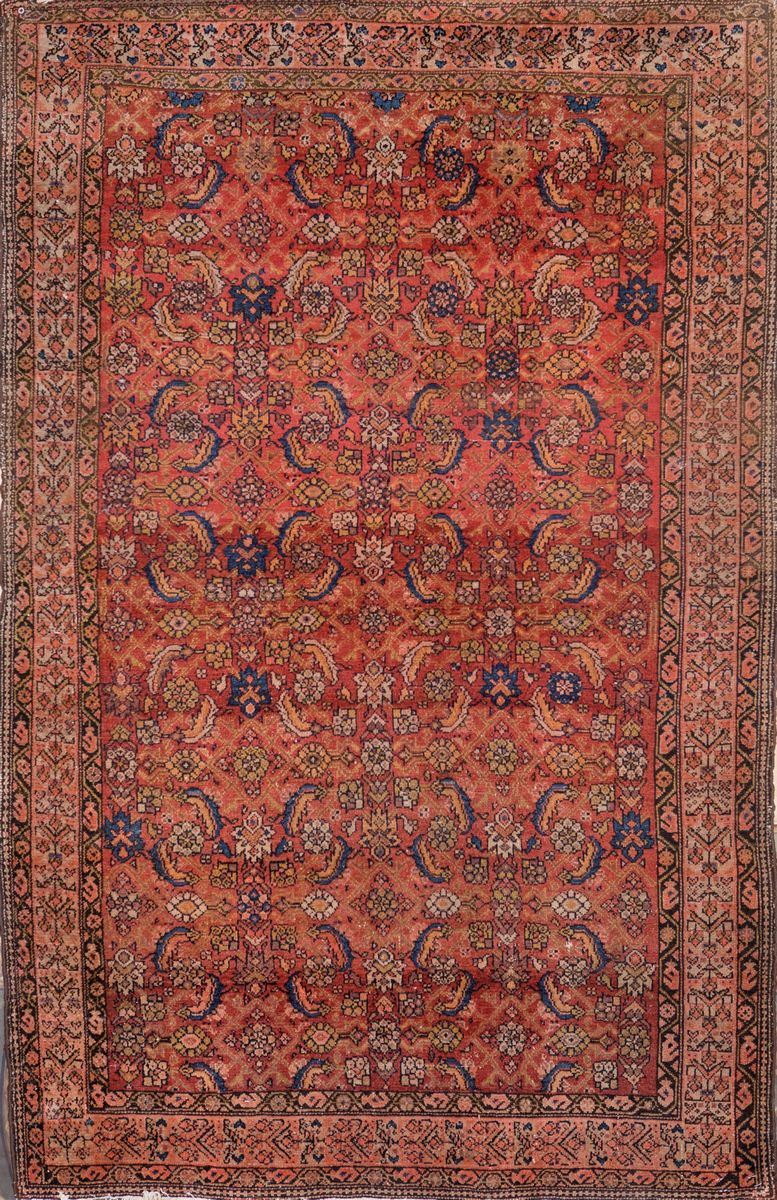 Tappeto Farahan Fondo Rosa Dughi, Persia, Fine XIX/inizio XX Secolo