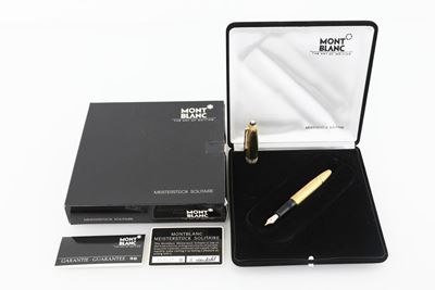 Montblanc Meisterstuck N°146 Solitaire, Penna Stilografica Placcata in Oro