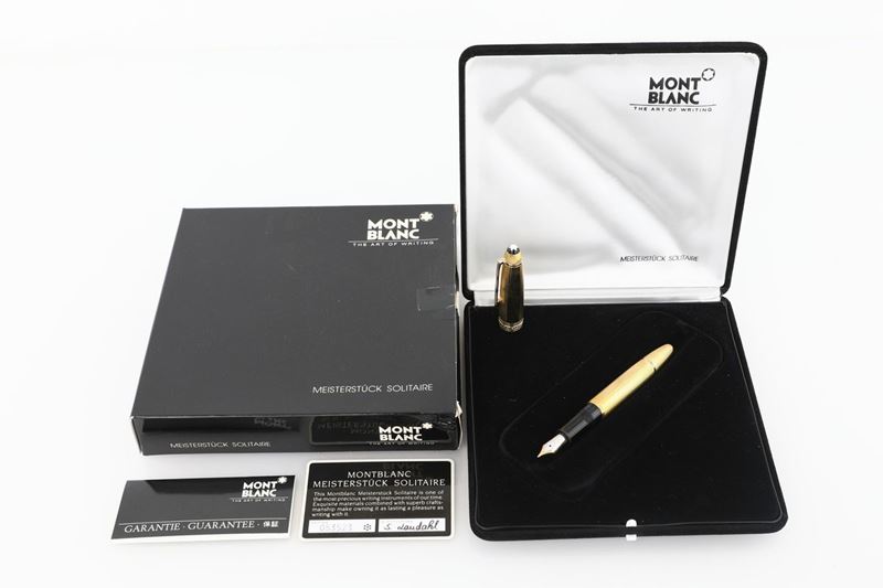Montblanc Meisterstuck N°146 Solitaire, Penna Stilografica Placcata in Oro