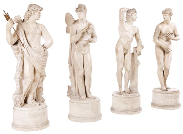 Adamo Tadolini - Quattro sculture neoclassiche in gesso
