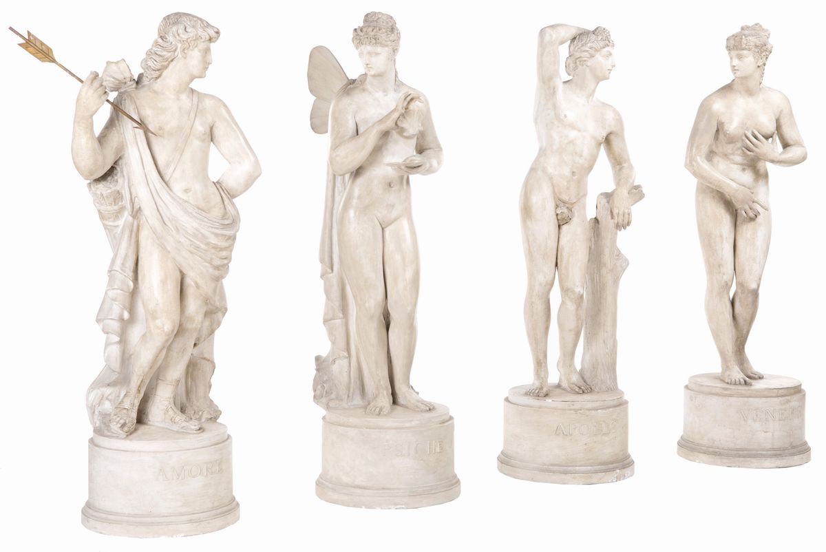 Adamo Tadolini - Quattro Sculture Neoclassiche in Gesso