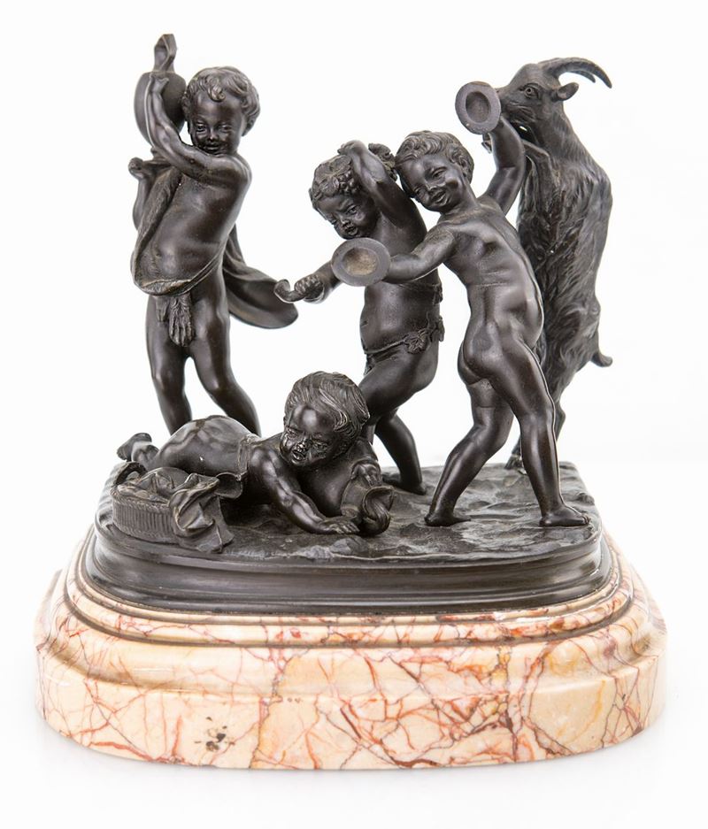 Gruppo in Bronzo Brunito, Francia, XIX Secolo
