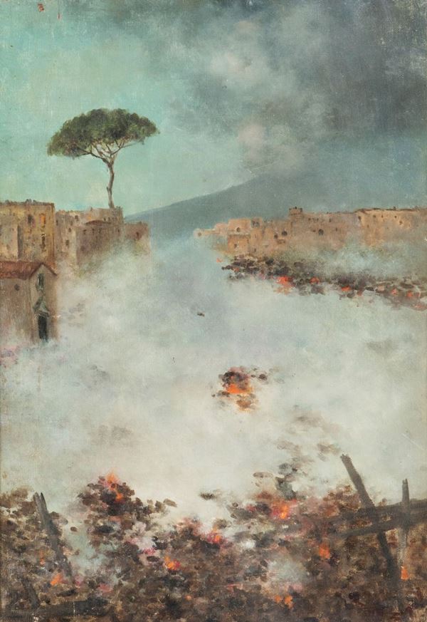 Pittore del XIX secolo - Paesaggio con nebbia