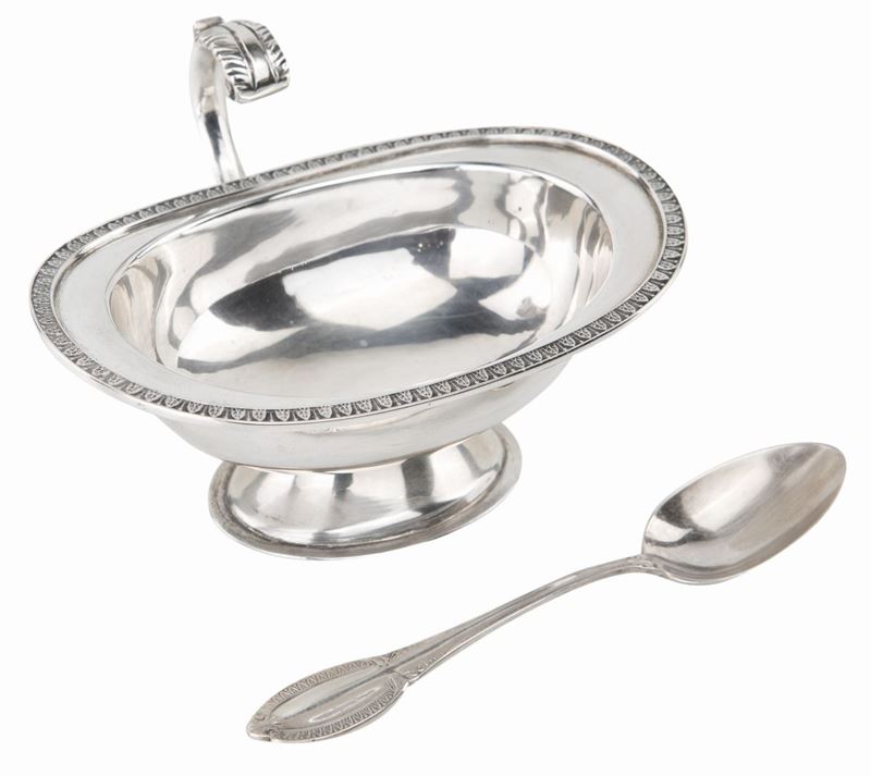 Salsiera in Argento 800 e Cucchiaio