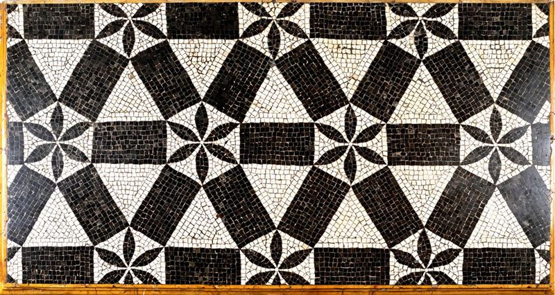 Antico Piano in Mosaico Bianco/nero, Roma, XVII Secolo