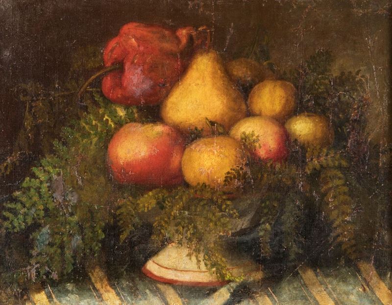 Natura Morta di Frutta con Foglie di Felce