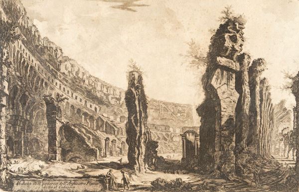 Giovanni Battista Piranesi - Veduta dell'interno dell'anfiteatro Flavio detto il Colosseo
