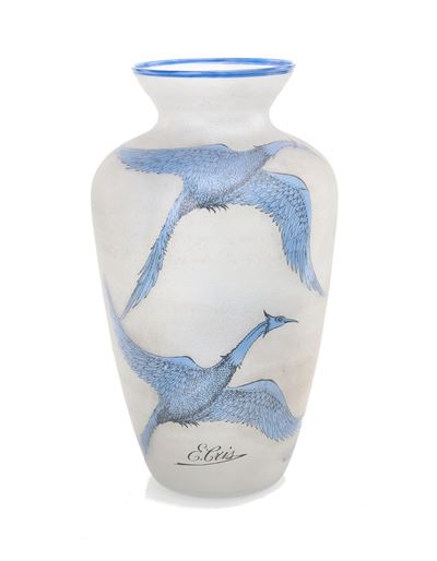 Vaso in Vetro Sabbiato, Francia, Anni Settanta