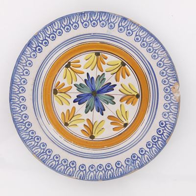 Antico Piatto da Parata in Ceramica, Sicilia