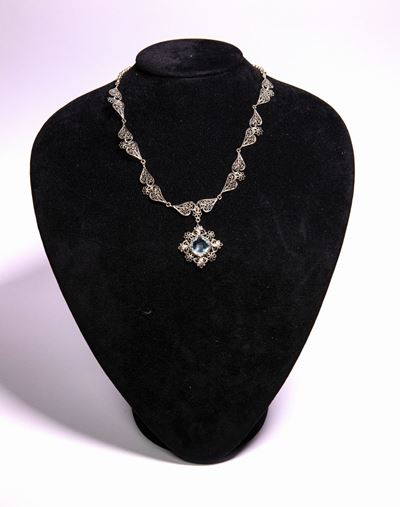 Collana in Argento e Topazio Azzurro