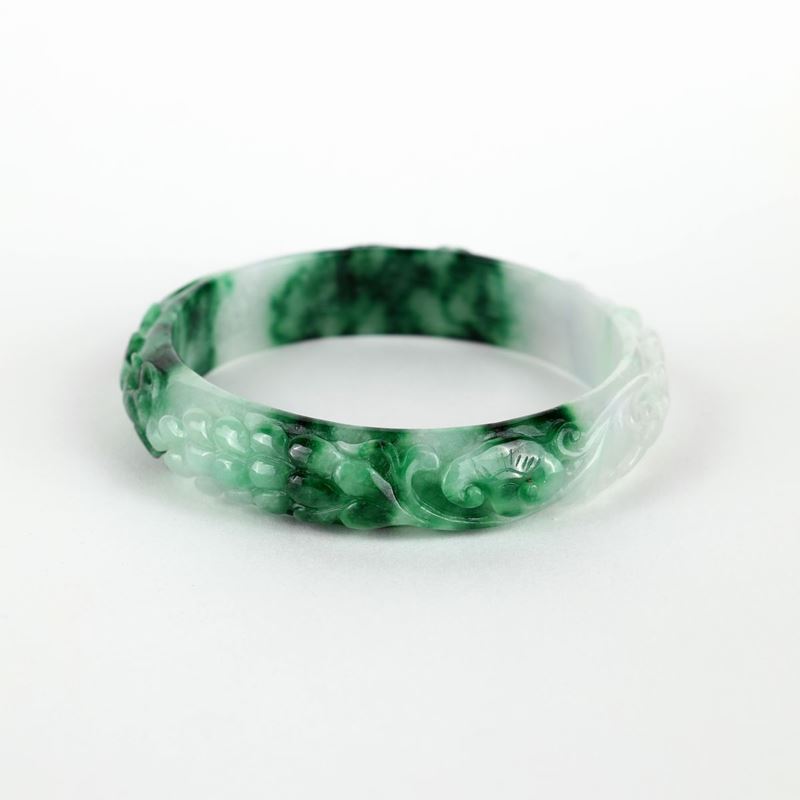 Bracciale Rigido in Pietra Dura Incisa
