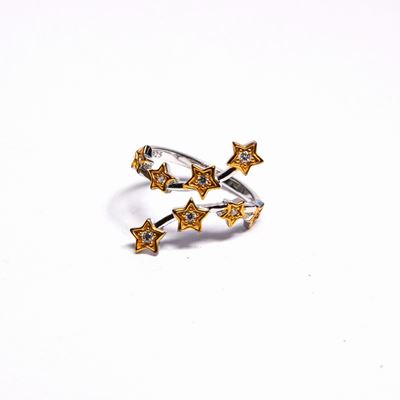 Anello Contrarié in Argento e Zirconi