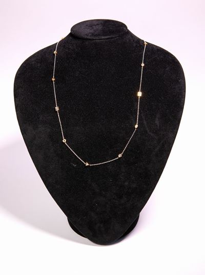 Catena Stile Tiffany in Argento con Zirconi Taglio Fantasia
