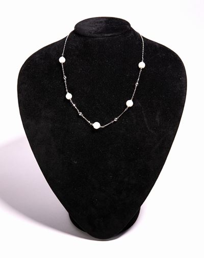 Perlaviva,collana in Argento e Perle