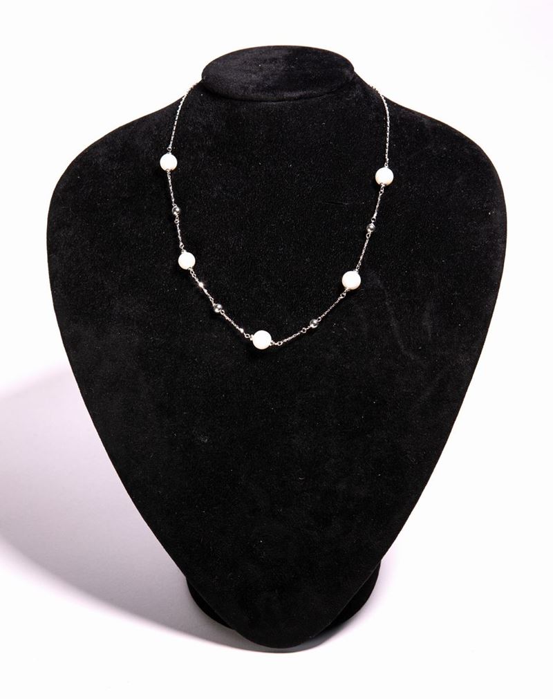 Perlaviva,collana in Argento e Perle