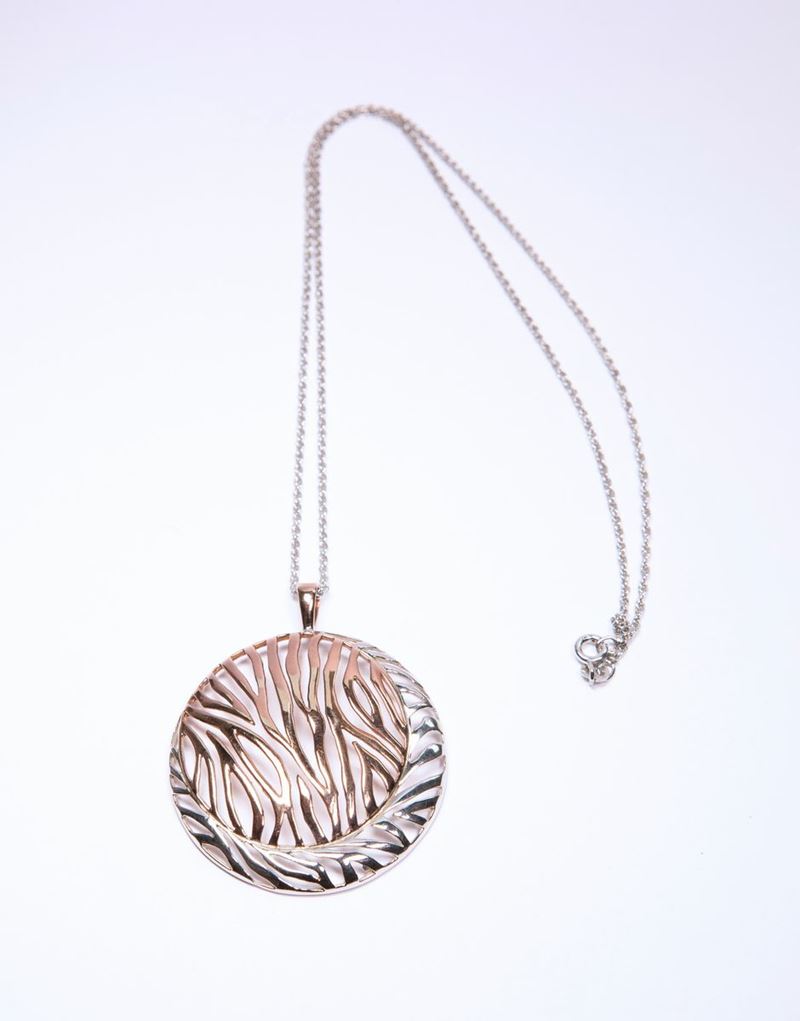 Collana e Pendente Tondo in Argento
