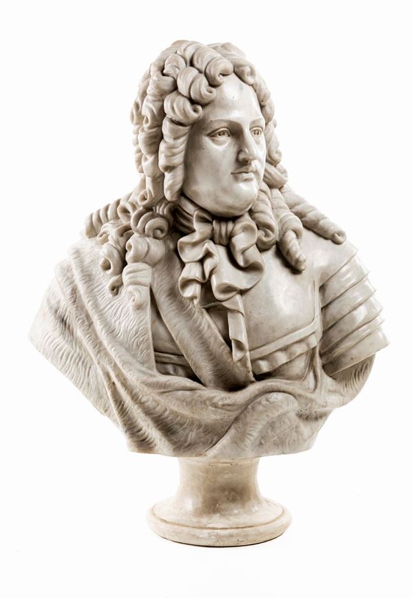 Busto in marmo bianco, Francia, XIX secolo