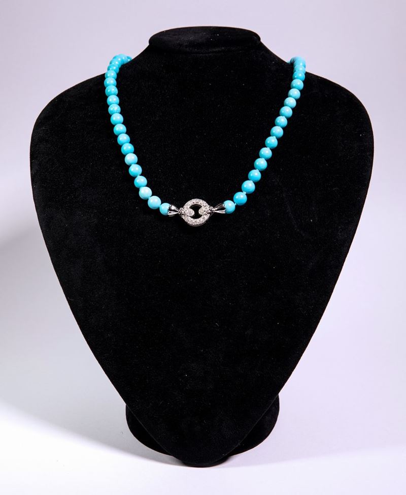Collana in Turchese Ricostruito.