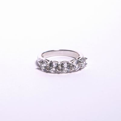 Anello a Riviera in Argento e Zirconi