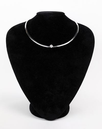 Collana Tubogas con Zircone Solitario
