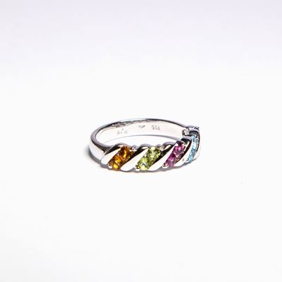 Anello in Argento con Pietre Colorate
