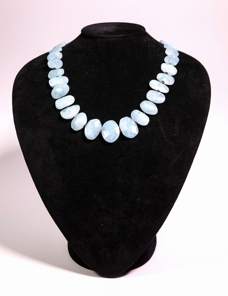 Collana in Milky Acquemarine e Argento