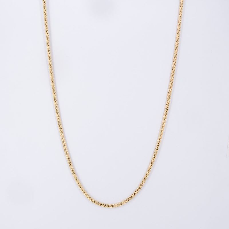 Collana a Maglia a Spiga in Oro Giallo