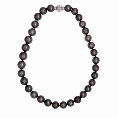 Collana di Perle Tahiti, Oro e Brillanti