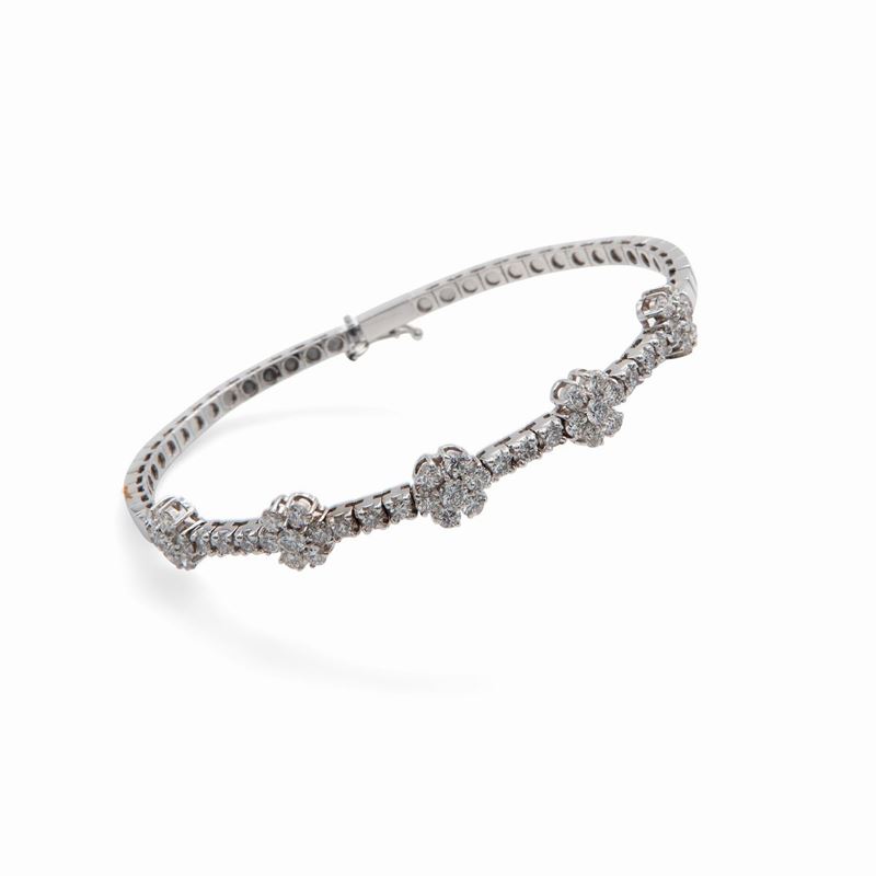 Bracciale Rigido in Oro e Brillanti