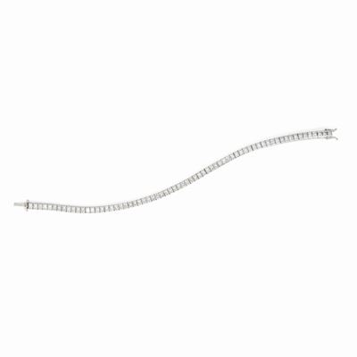 Bracciale Tennis in Oro Bianco, Diamanti in Taglio Princess.
