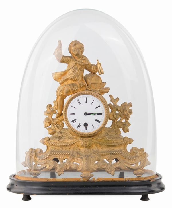 Pendola in metallo dorato con campana in vetro  - Asta Antiquariato, Dipinti Antichi e del XIX Secolo - Casa d'Aste Arcadia