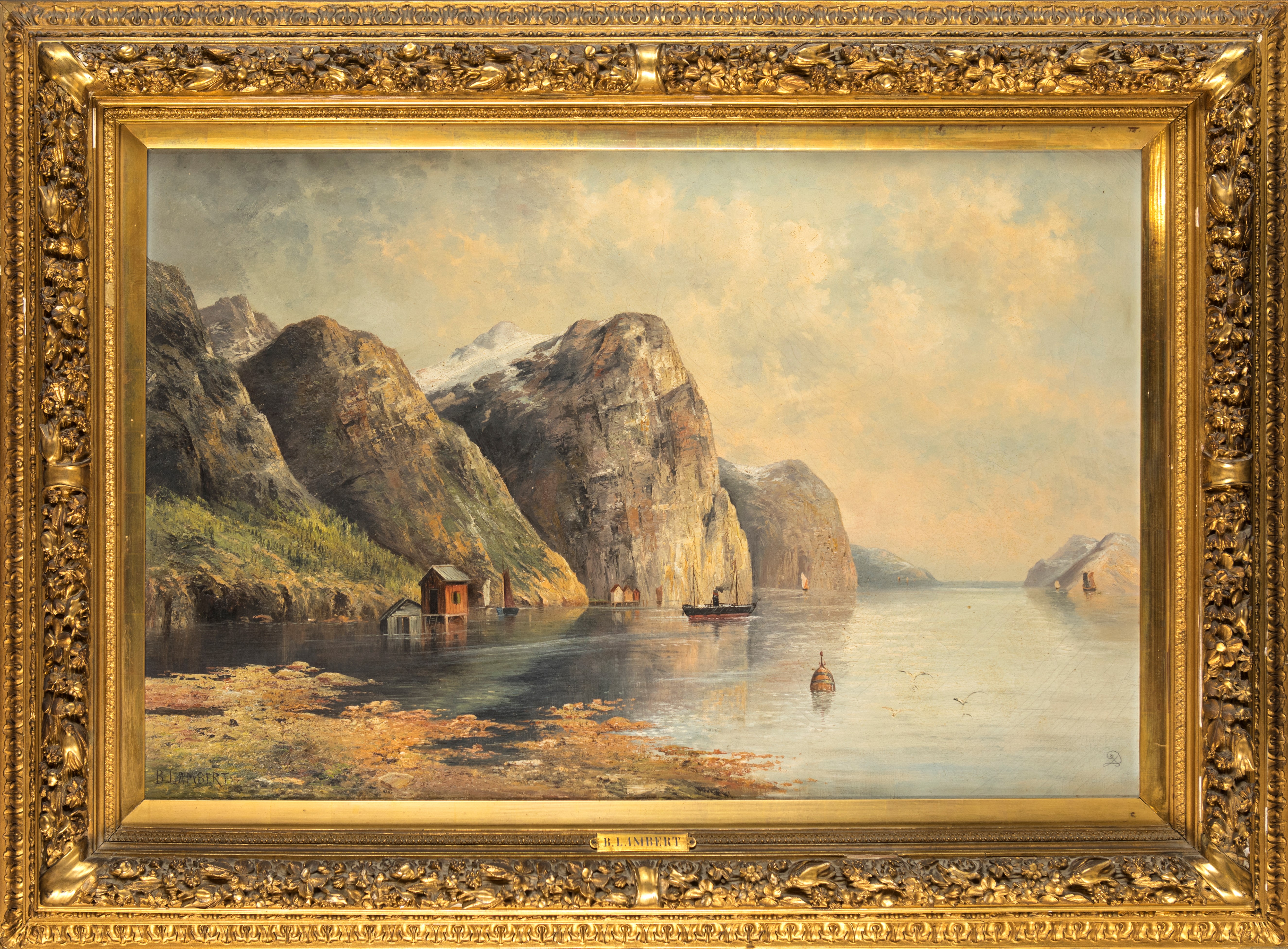 Pittore del XIX Secolo - Paesaggio con Fiordo