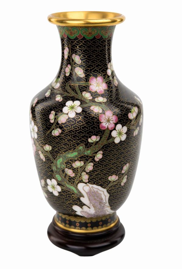 Vaso in metallo cloisonné, Cina