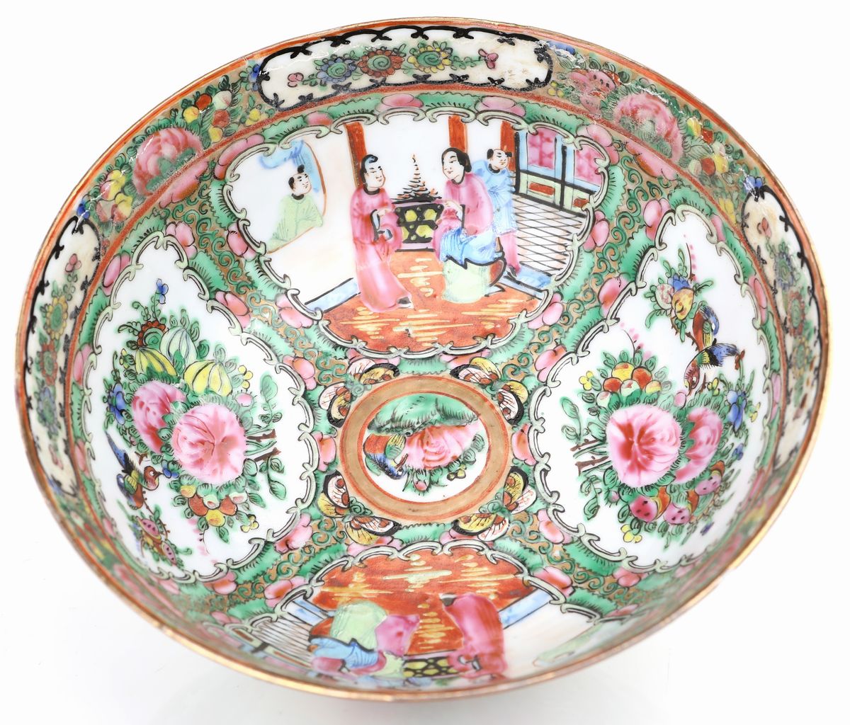 Bowl in Porcellana Policroma, Cina, Inizi del XX Secolo