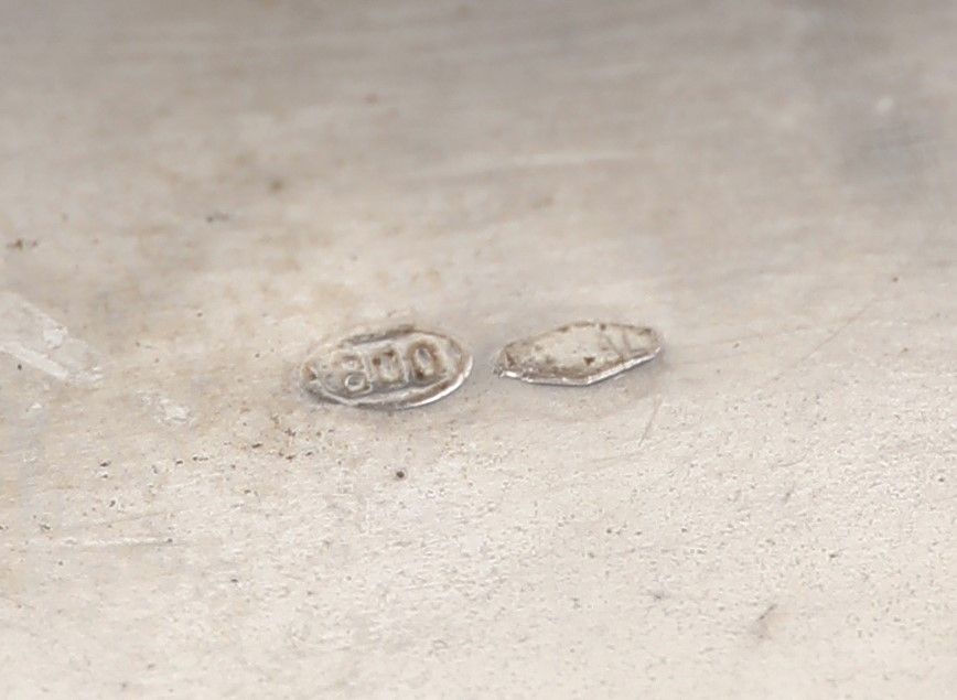 Zuppiera Biansata in Argento 800 con Coperchio e Piatto in Argento 900