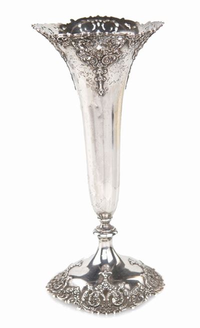 Vaso Unifleur in Argento Sterling, j.C. Grogan, Pittsburg